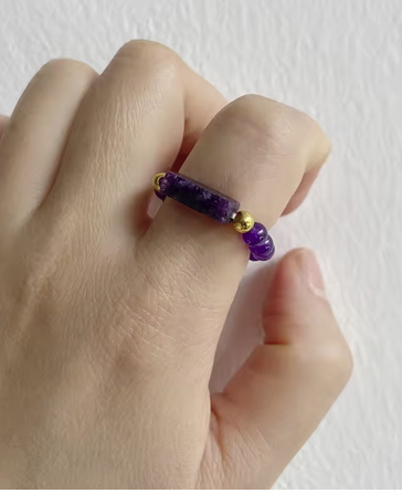 Boho-Ring mit Amethyst – Magie in Violett