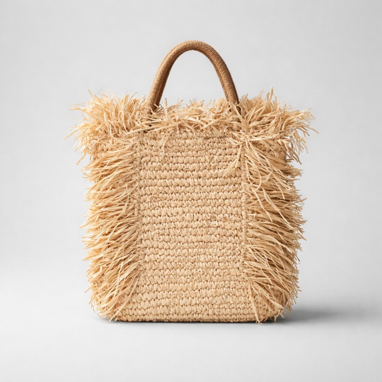 Handgeflochtene Basttasche mit Fransen – Boho Summer Bag Tasche Das Zierwerk
