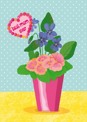 Postkarte – Toni Starck – „Primerose / Best Mom Ever“ Karte Toni Starck