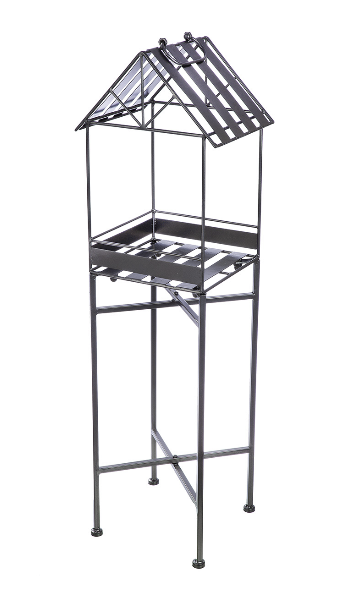Blumensäule mit Dach – Metallregal im Gewächshaus-Stil