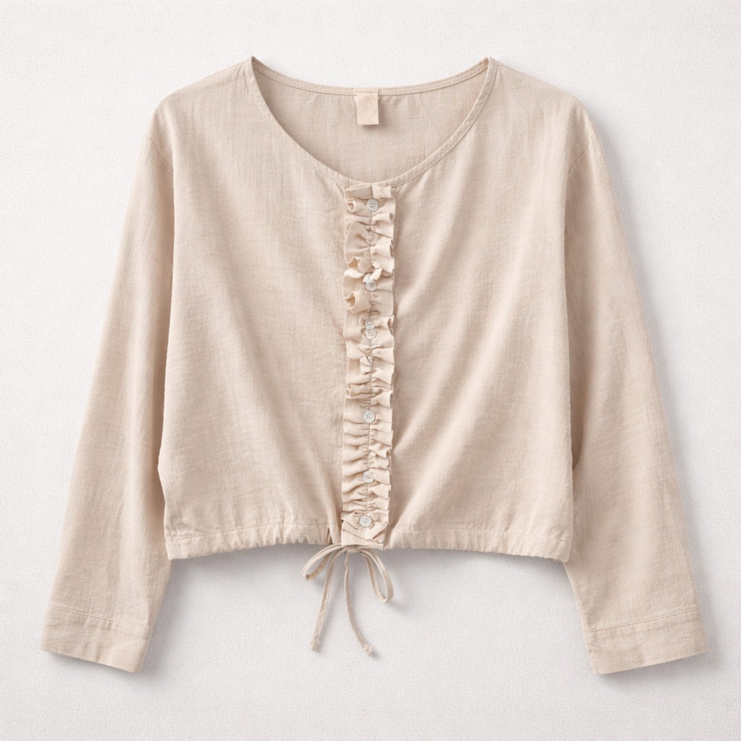 Leichte Rüschenbluse in Beige – Made in Italy Bluse Das Zierwerk