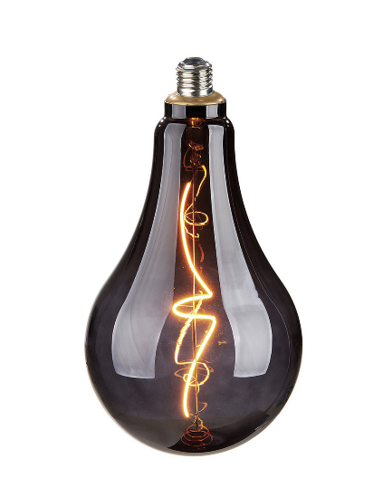 Deko LED Glühbirne in Rauchglas – Vintage Look mit Spiralfaden
