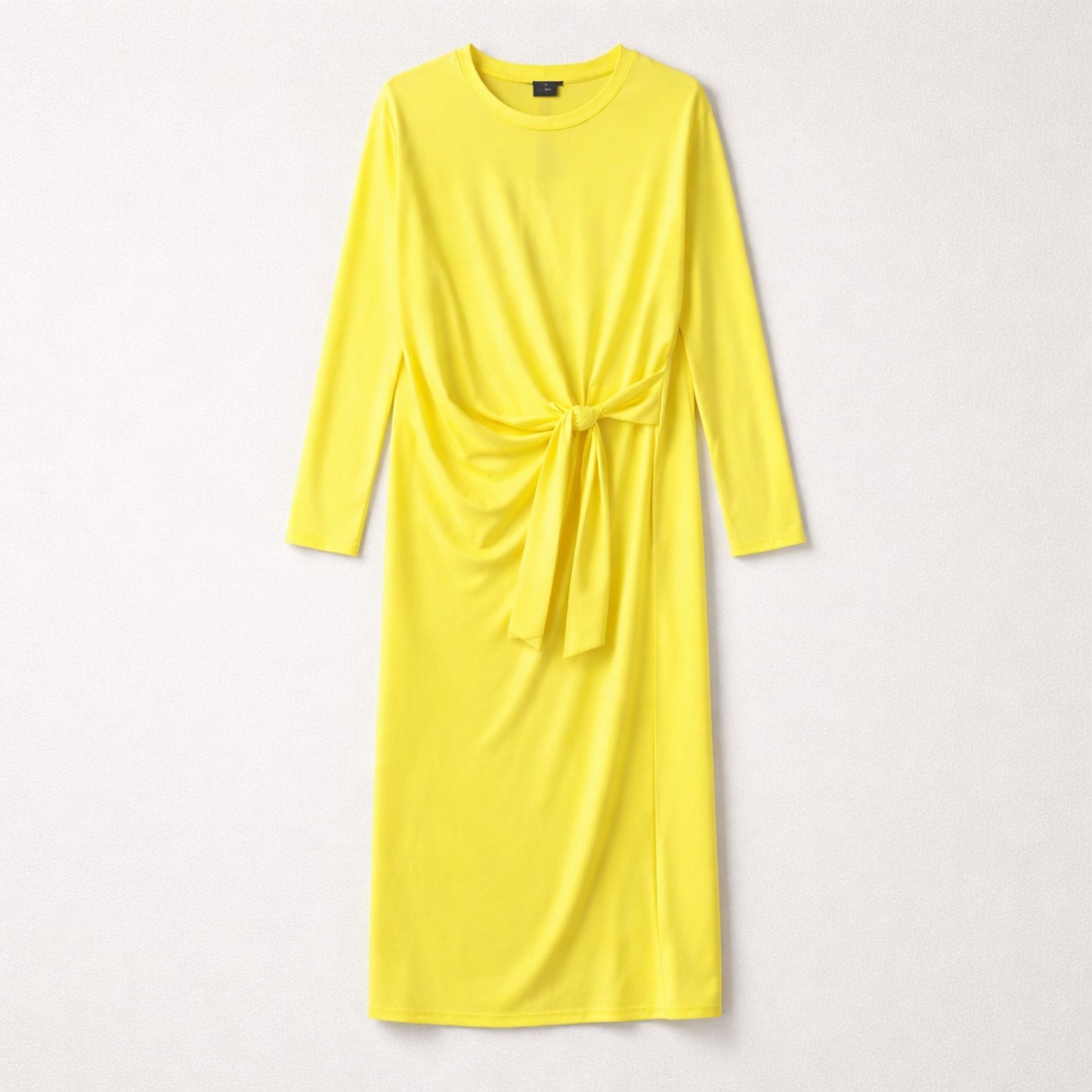 Zitronengelbes Kleid mit Drapierung – Made in Italy Kleid Das Zierwerk