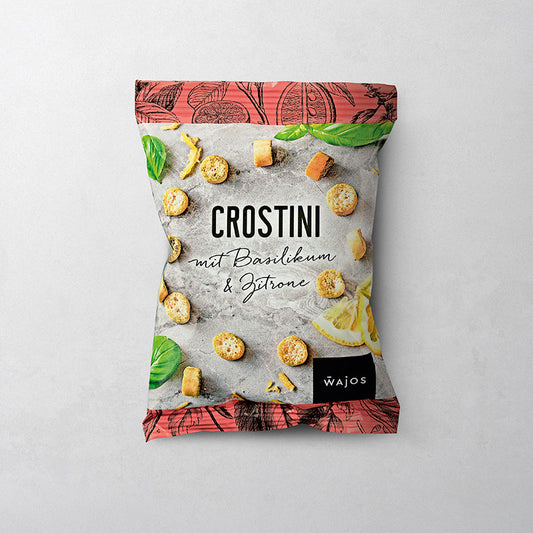 Crostini mit Basilikum & Zitrone – knuspriges Brotgebäck mit mediterranem Flair Chips Wajos
