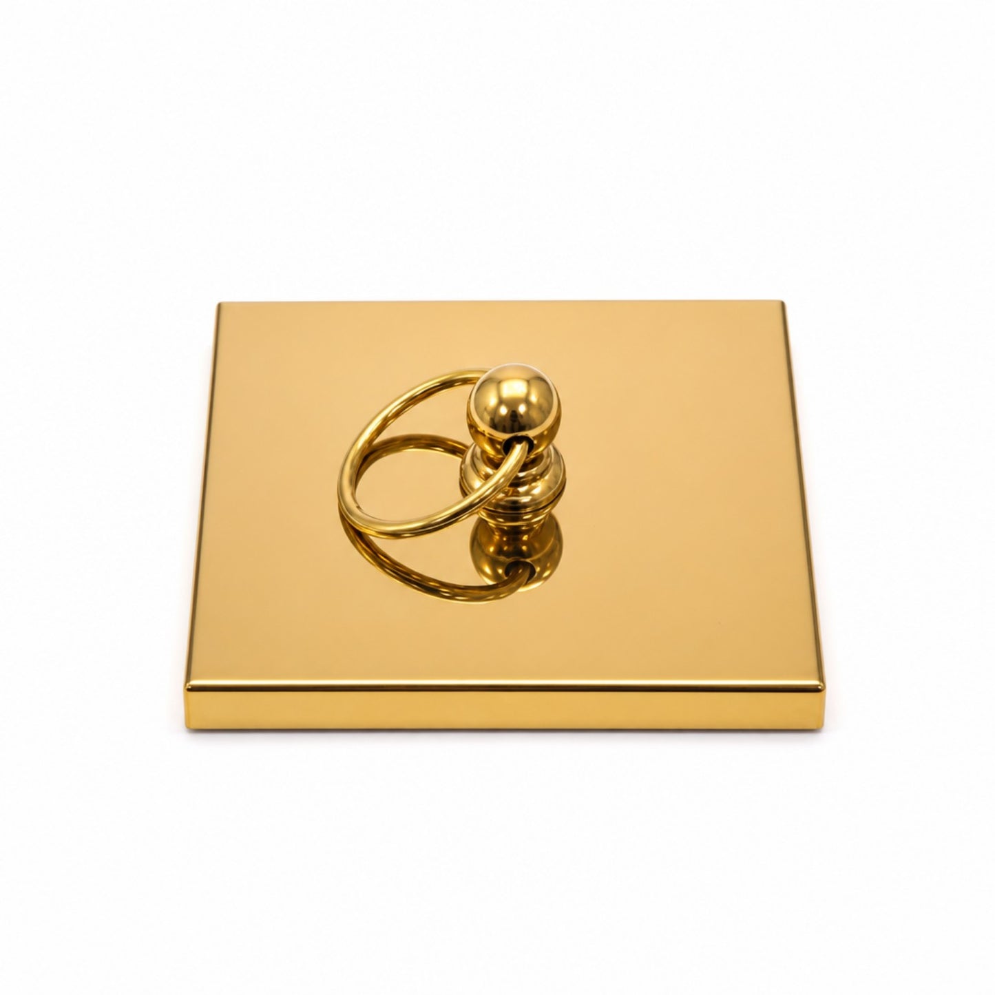 Laterne Weiß – Metall & Glas, goldfarbener Deckel | 16×16×30 cm