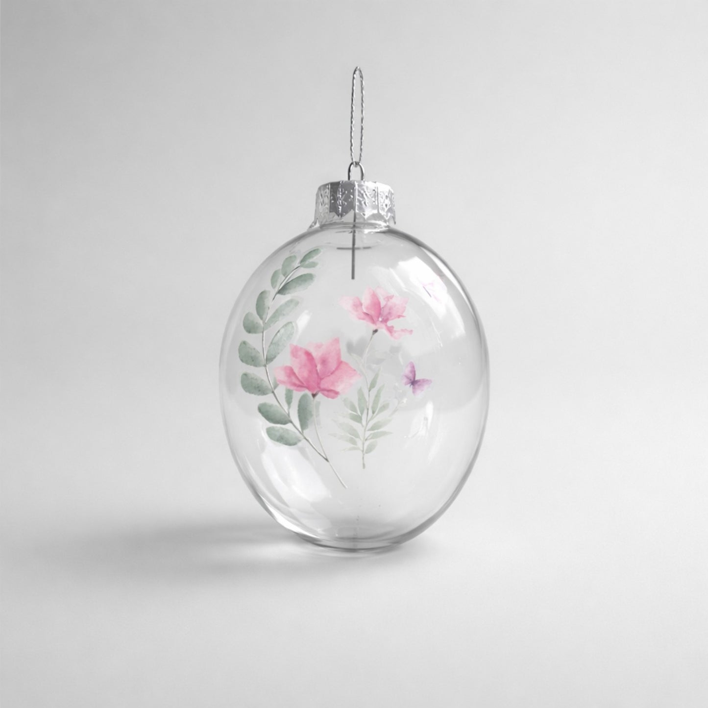 Kleines Glas Osterei mit Blumenmotiv – dekorativer Osteranhänger Deko Das Zierwerk