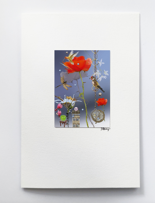 Artprint-Doppelkarte „Sommerpoesie“ von Ilona Reny – DIN B6, handsigniert
