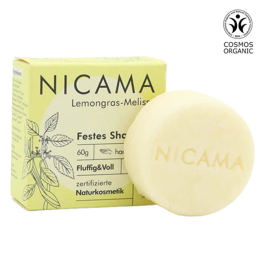 NICAMA Festes Shampoo Lemongras-Melisse | Naturkosmetik, plastikfrei & frisch