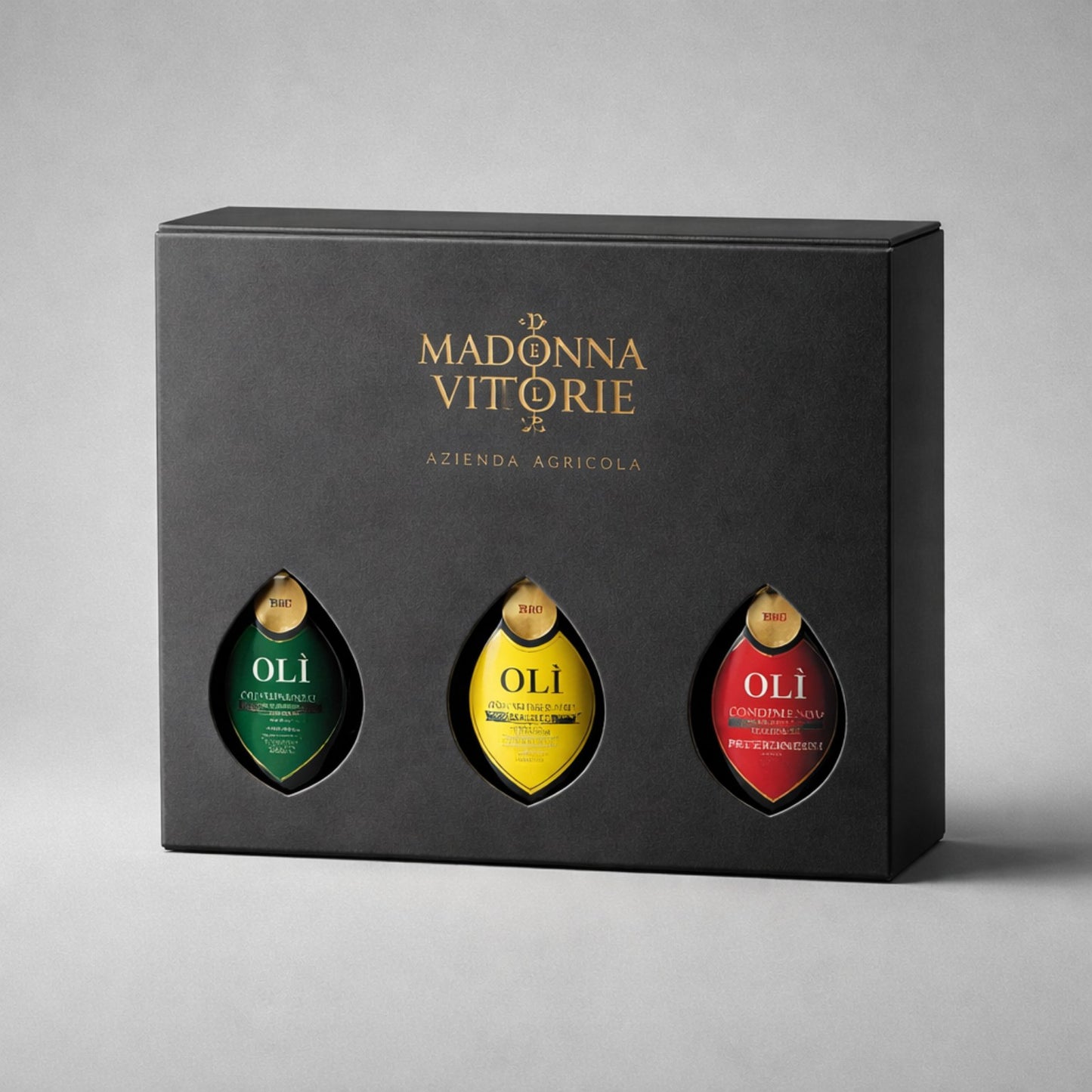 Olivenöl Geschenkbox – 3er Set Bio Öle à 250 ml Öl Madonna delle Vittorie