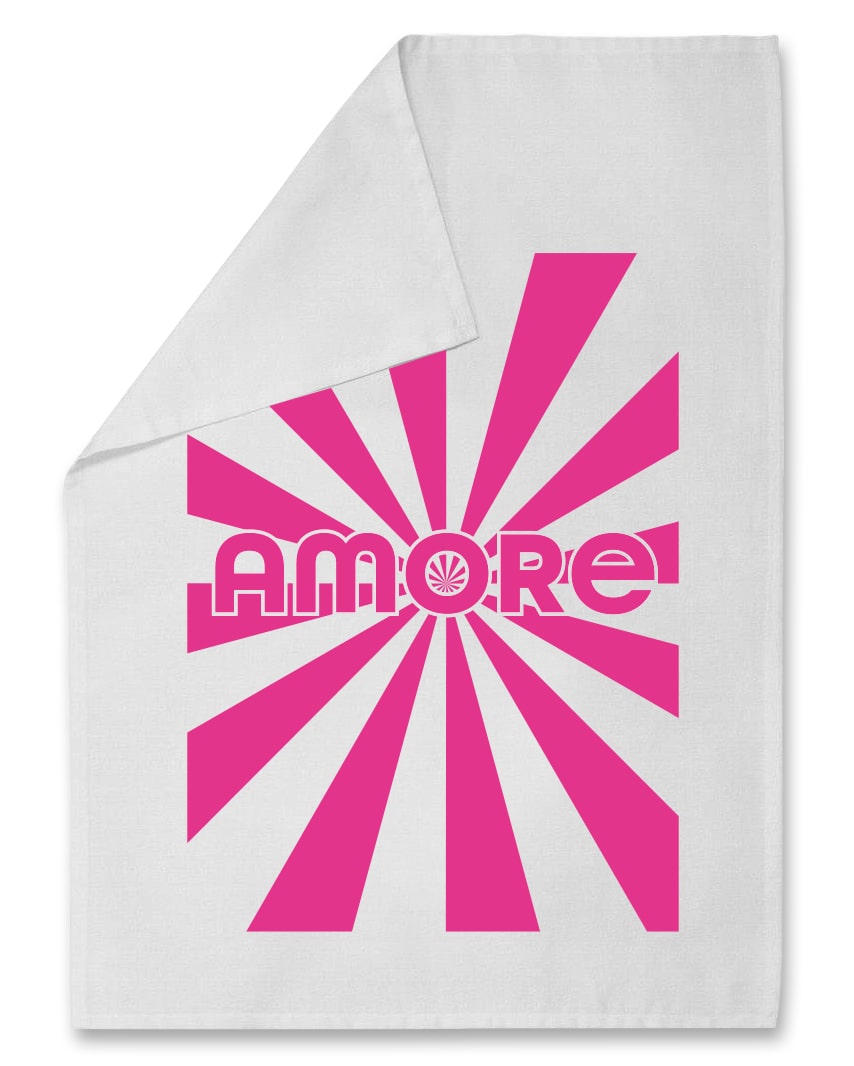 Geschirrtuch „Amore“ – stylisches Küchentuch mit Neonprint Geschirrtuch Das Zierwerk