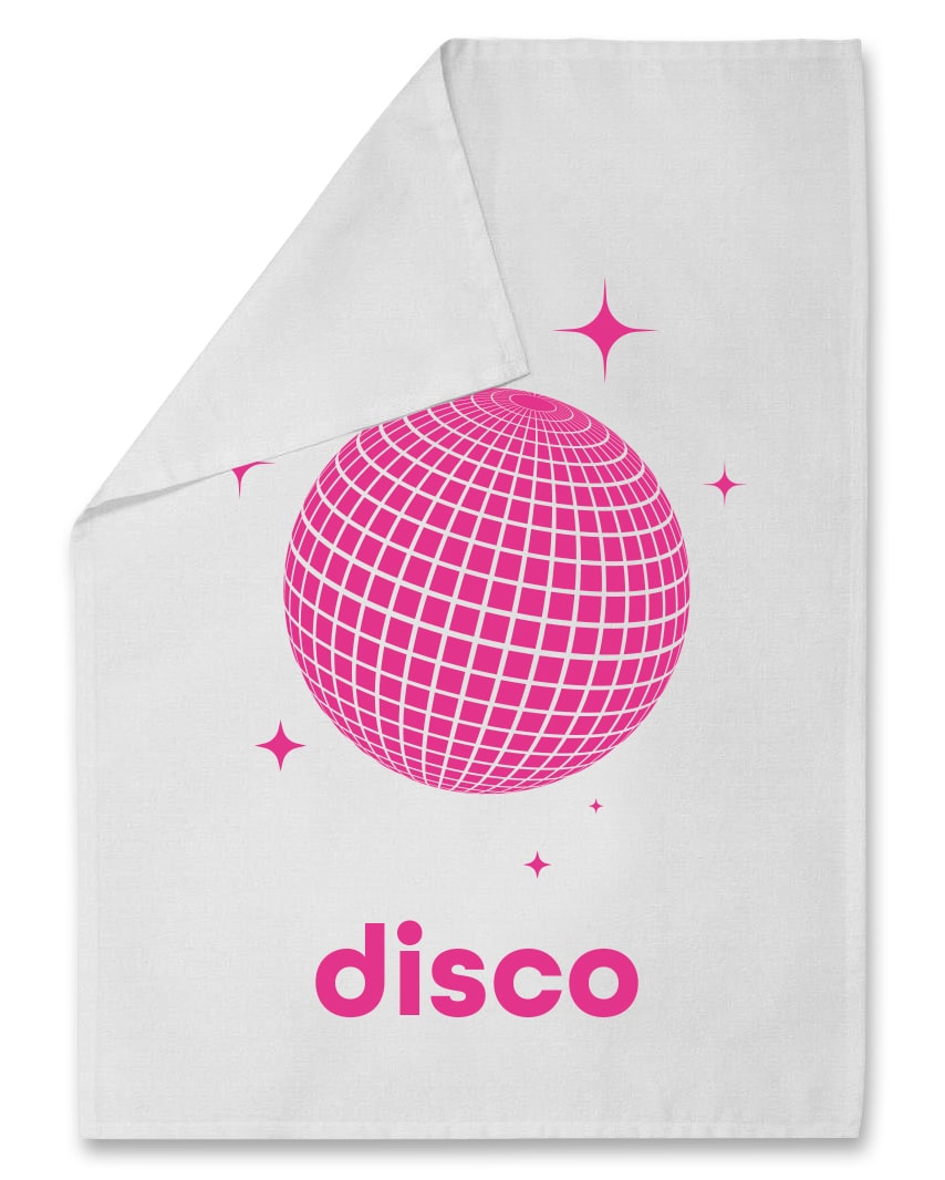 Geschirrtuch „Disco“ – stylisches Küchentuch mit Disco-Kugel Print Geschirrtuch Das Zierwerk