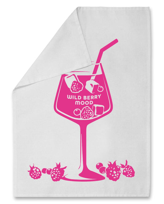 Geschirrtuch „Wild Berry Mood“ – modernes Küchentuch mit fruchtigem Neonprint Geschirrtuch Das Zierwerk
