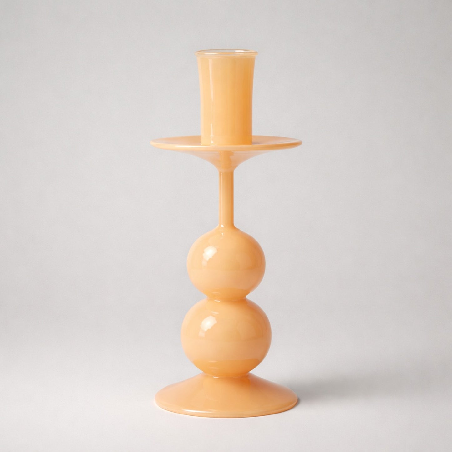 Kerzenhalter aus Glas in Apricot – elegantes Design für Stabkerzen Kerzenhalter Das Zierwerk