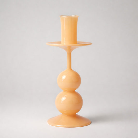 Kerzenhalter aus Glas in Apricot – elegantes Design für Stabkerzen Kerzenhalter Das Zierwerk
