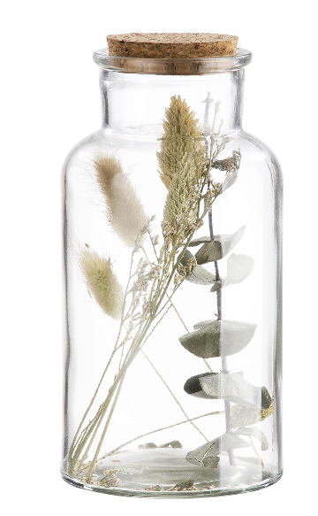 Konische Glasflasche mit Trockenblumen – Natürlich schön & zeitlos dekorativ