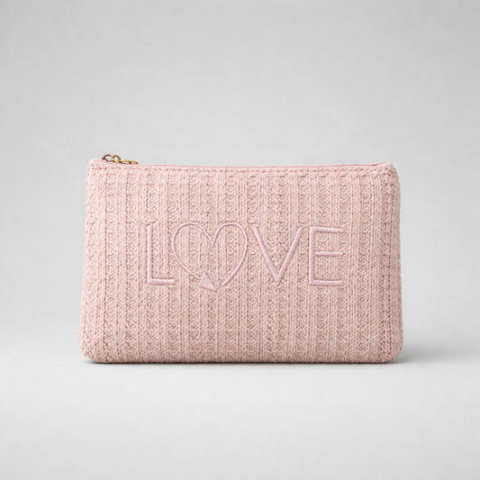 Kosmetiktasche „LOVE“ in Rosé – soft, schön & einfach zum Verlieben Clutch Das Zierwerk