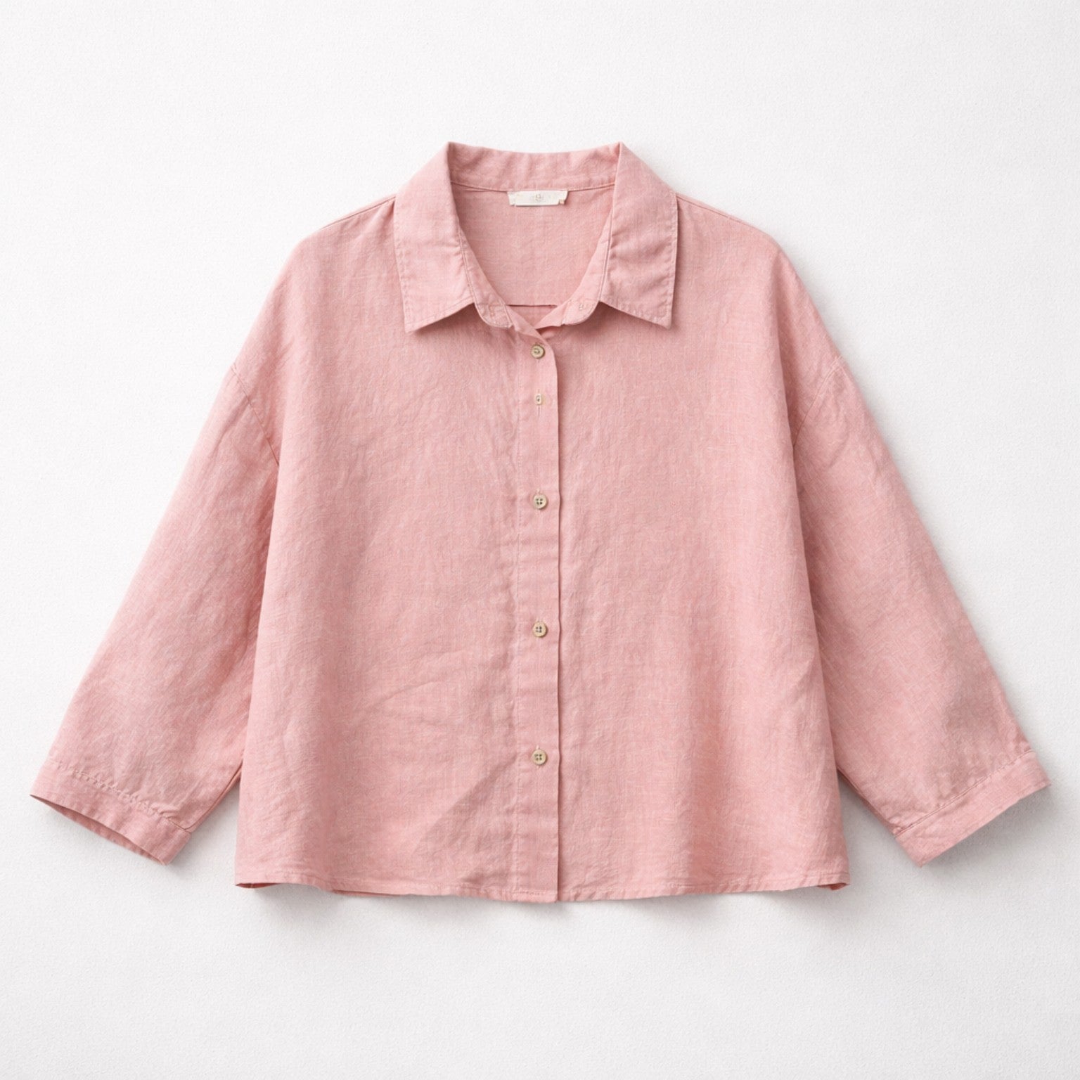 Rosa Leinenbluse – Oversize Hemdbluse Made in Italy Bluse V. Milano