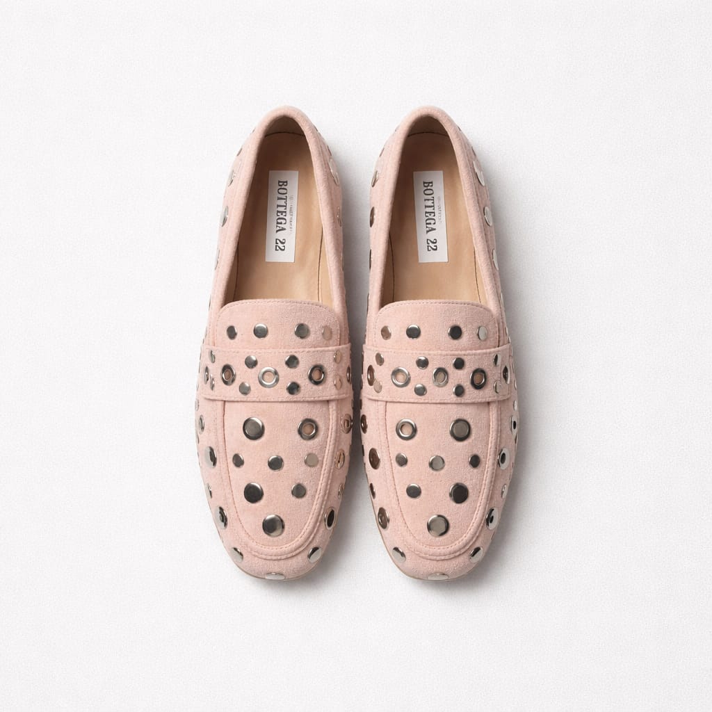 Loafer mit Nieten in Rosé – Größe 37 Schuhe Das Zierwerk