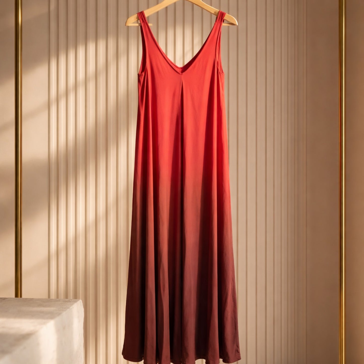 Bordeauxfarbenes Maxikleid aus Viskose – fließendes Sommerkleid Made in Italy Kleid Das Zierwerk