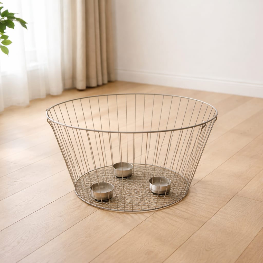 Metallkorb für Brennpaste – dekorativer Feuerkorb (Ø 58 cm) Korb Das Zierwerk