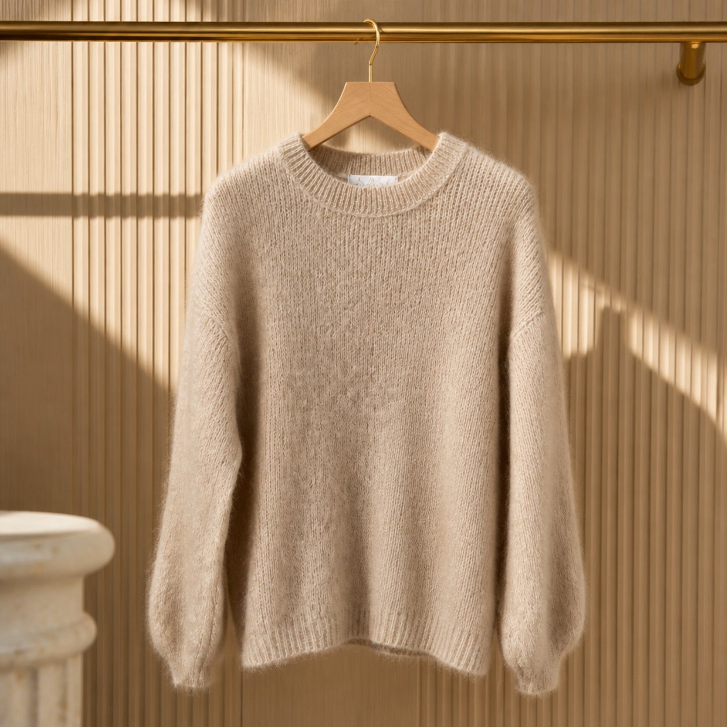 Mohair-Pullover – Beige | 82 % Mohair | Made in Italy Pullover V. Milano