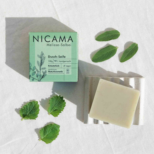 NICAMA Dusch-Seife Melisse-Salbei | Handgemachte Naturkosmetik