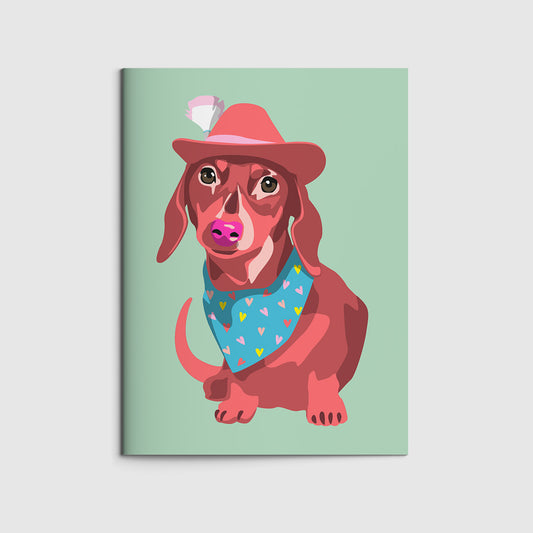 Notizheft A6 – Neonstyle „Dachshund“ Notizheft neonstyle