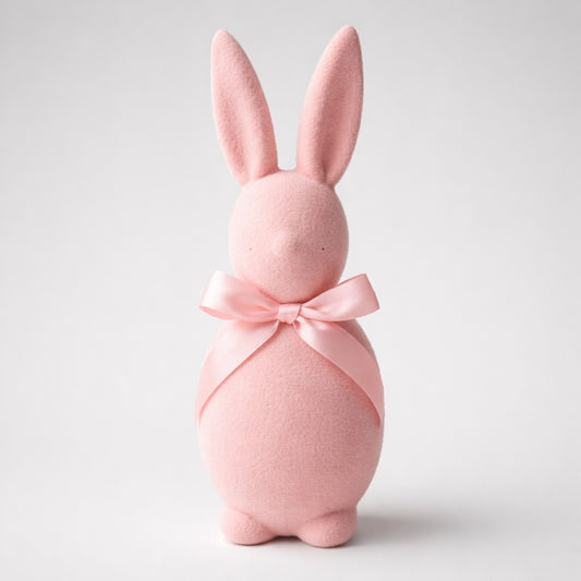 Deko-Hase in Rosa – mit Schleife Deko Das Zierwerk