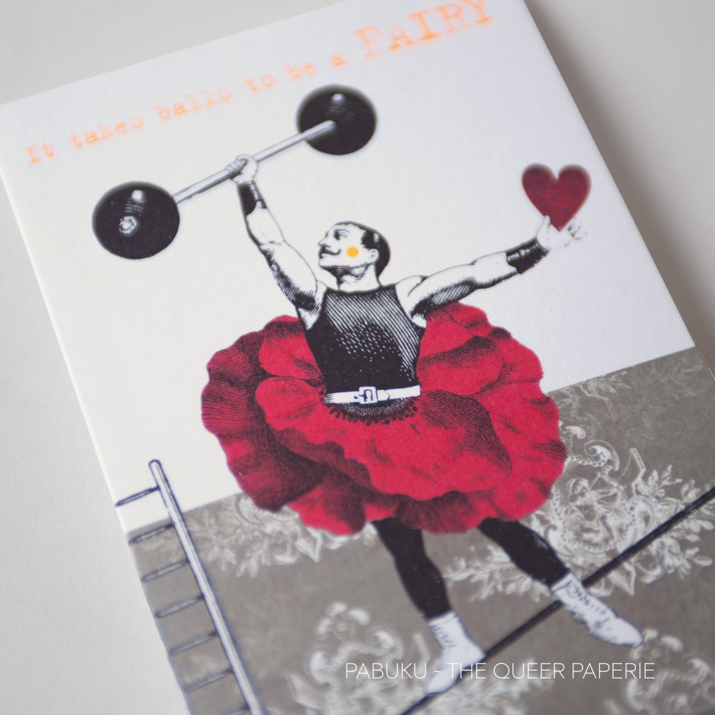 Klappkarte „It takes balls to be a FAIRY“ – PABUKU Karte Pabuku