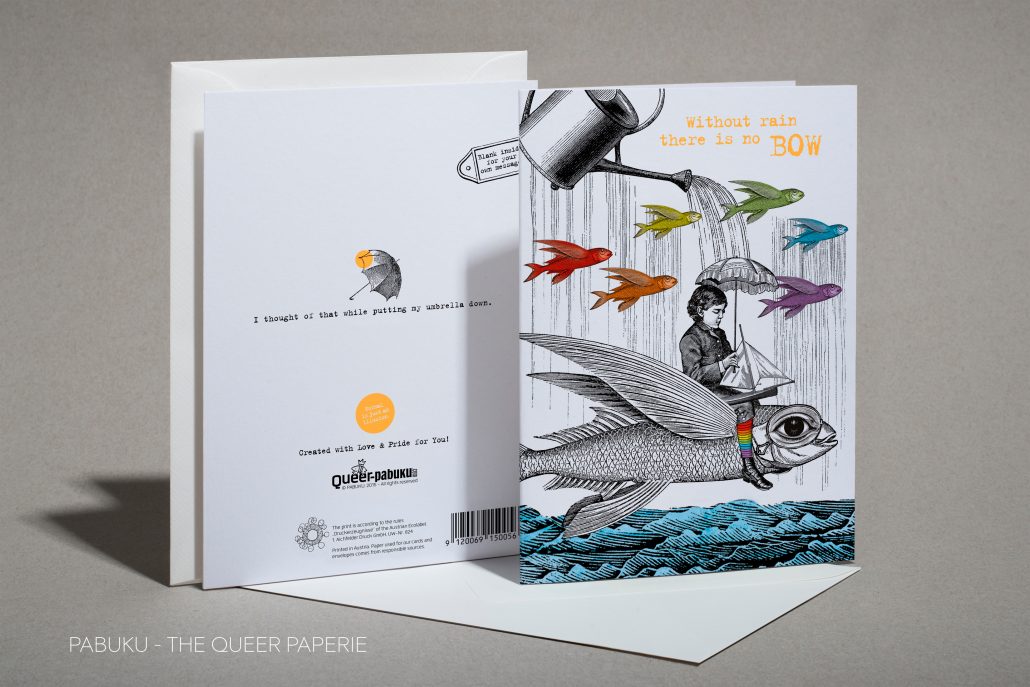 Klappkarte „Without rain there is no BOW“ – Inspirierende Grußkarte