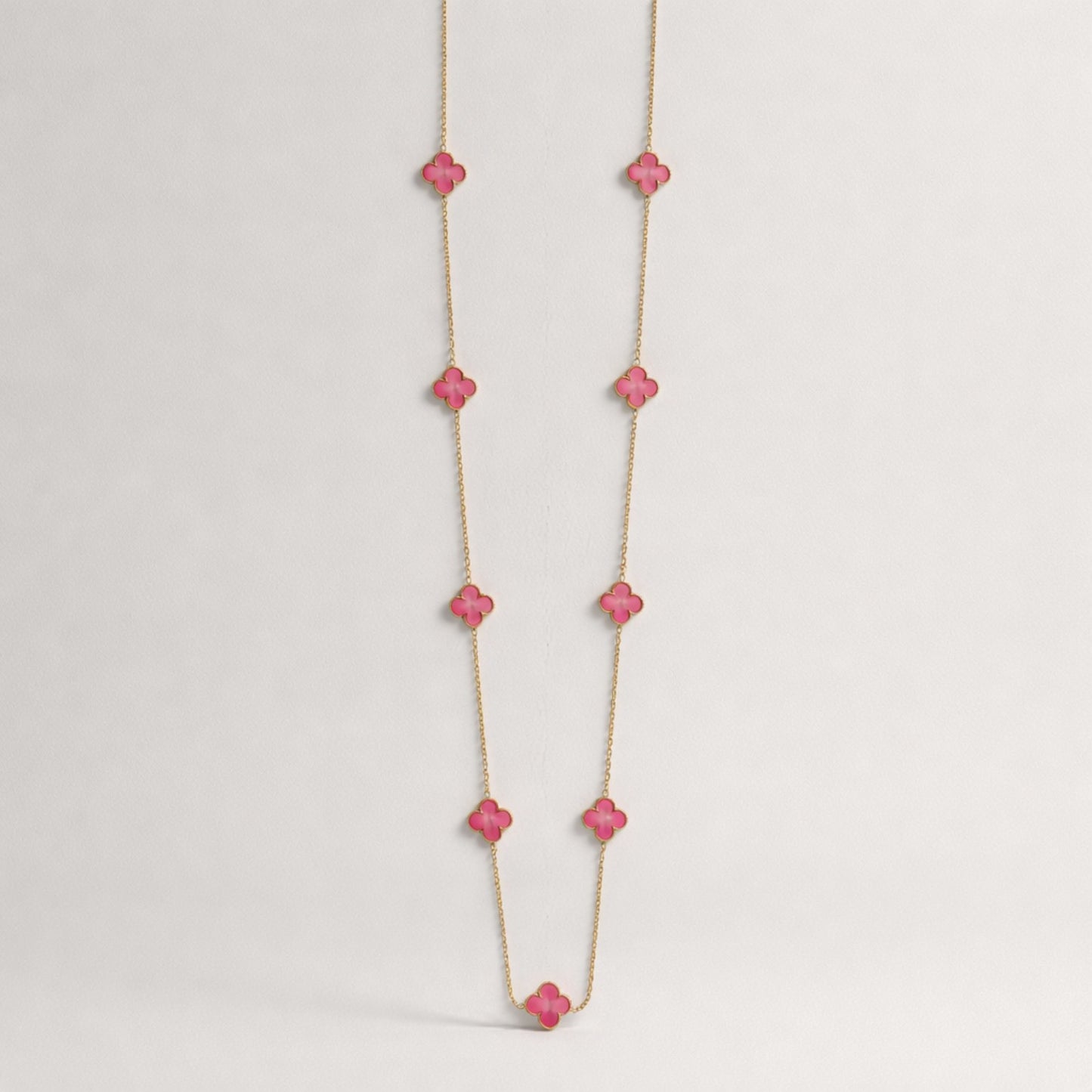 Lange Kette „Blossom Dreams“ – zarte Blüten in Rosé Halskette Das Zierwerk