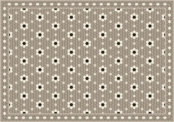 Platzset „Petite Fleur“ Taupe – 35 x 50 cm | Retro-Fliesenmuster in Naturtönen