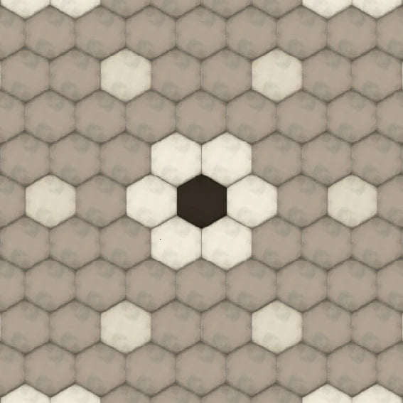 Platzset „Petite Fleur“ Taupe – 35 x 50 cm | Retro-Fliesenmuster in Naturtönen