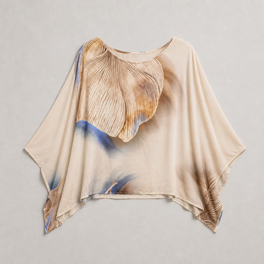 Oversize-Bluse Viskose-Seide – Blütenprint, Made in Italy Bluse Das Zierwerk