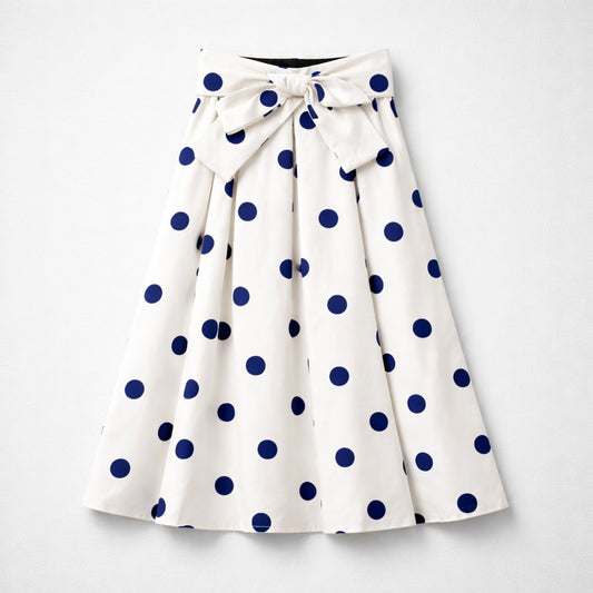 Rock – Creme mit blauen Punkten Rock Das Zierwerk