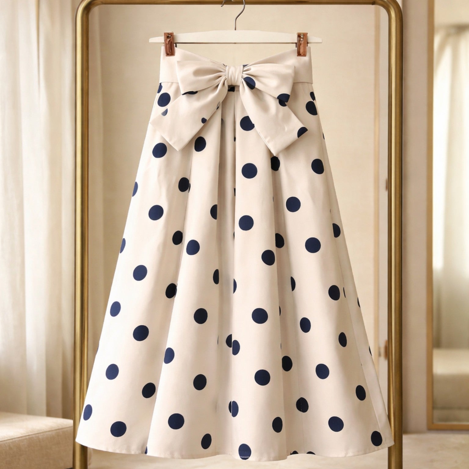 Rock – Creme mit blauen Punkten Rock Das Zierwerk