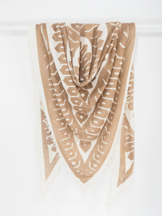 Tibet Kaschmirschal „Tika“ – Beige / Off-White | Travel Memories Collection