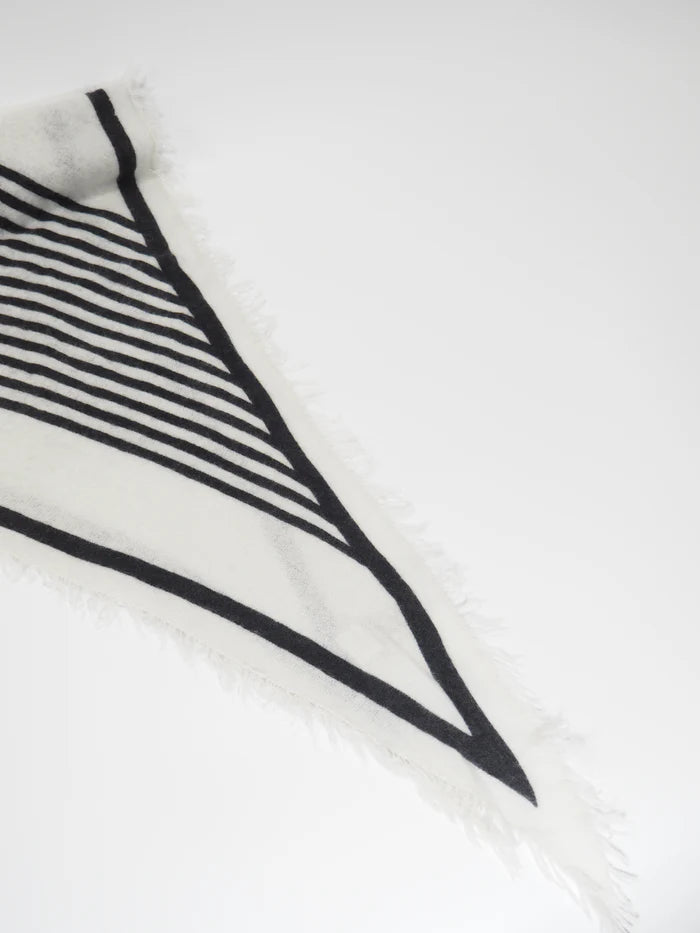PATTI – Kaschmir-Dreieckstuch White/Black