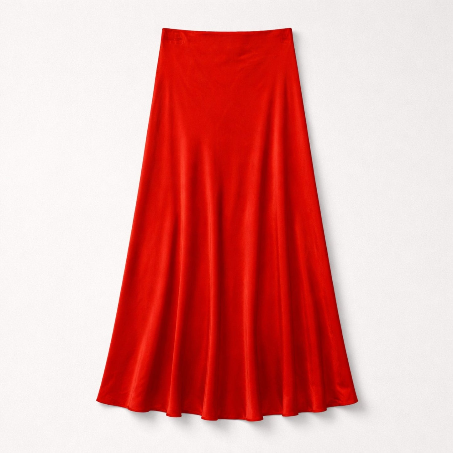 Satinslip-Rock in leuchtendem Rot – 100% Viskose (Einheitsgröße) Rock Das Zierwerk