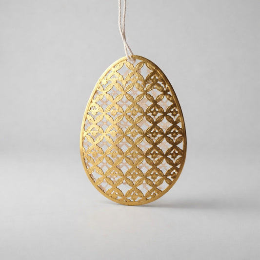 Osteranhänger Osterei im Scherenschnitt-Design – Gold Deko Chic Antique