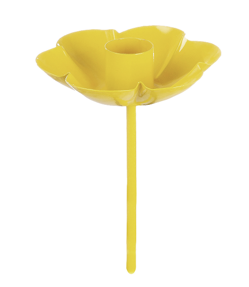 Blüten-Stecker mit Kerzenhalter Gelb | Gartendeko & Outdoor-Accessoire