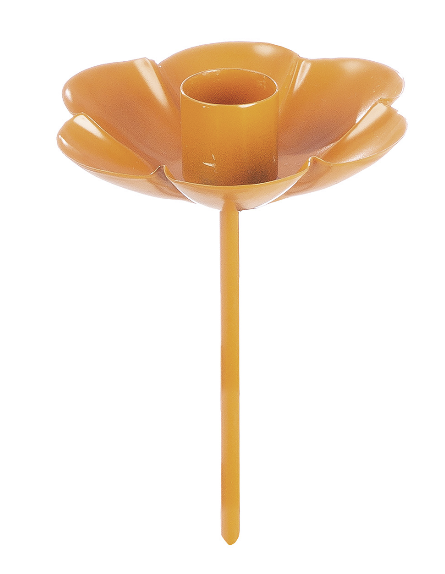 Blüten-Stecker mit Kerzenhalter Gelb | Gartendeko & Outdoor-Accessoire