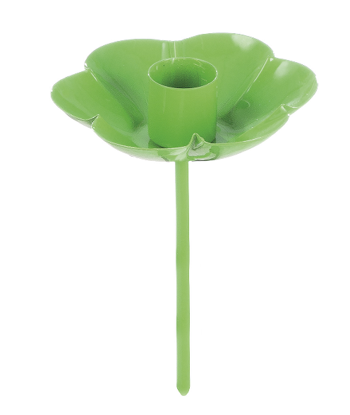 Blüten-Stecker mit Kerzenhalter Grün | Gartendeko & Outdoor-Accessoire
