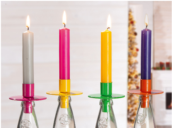 Kerzenhalter Set bunt (4 Farben) | Modern & dekorativ für Stabkerzen