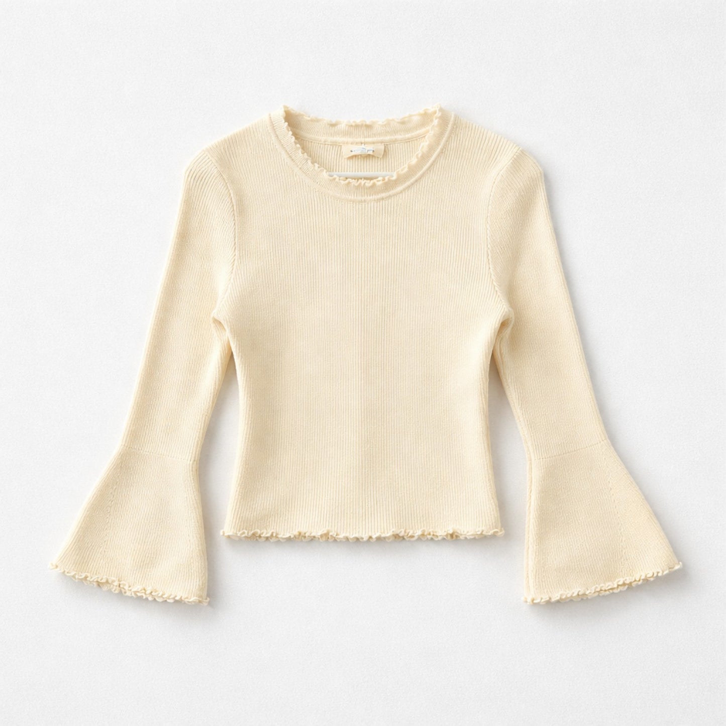 Rippstrick-Top mit feinen Volants – schlicht, feminin, besonders Shirt Das Zierwerk