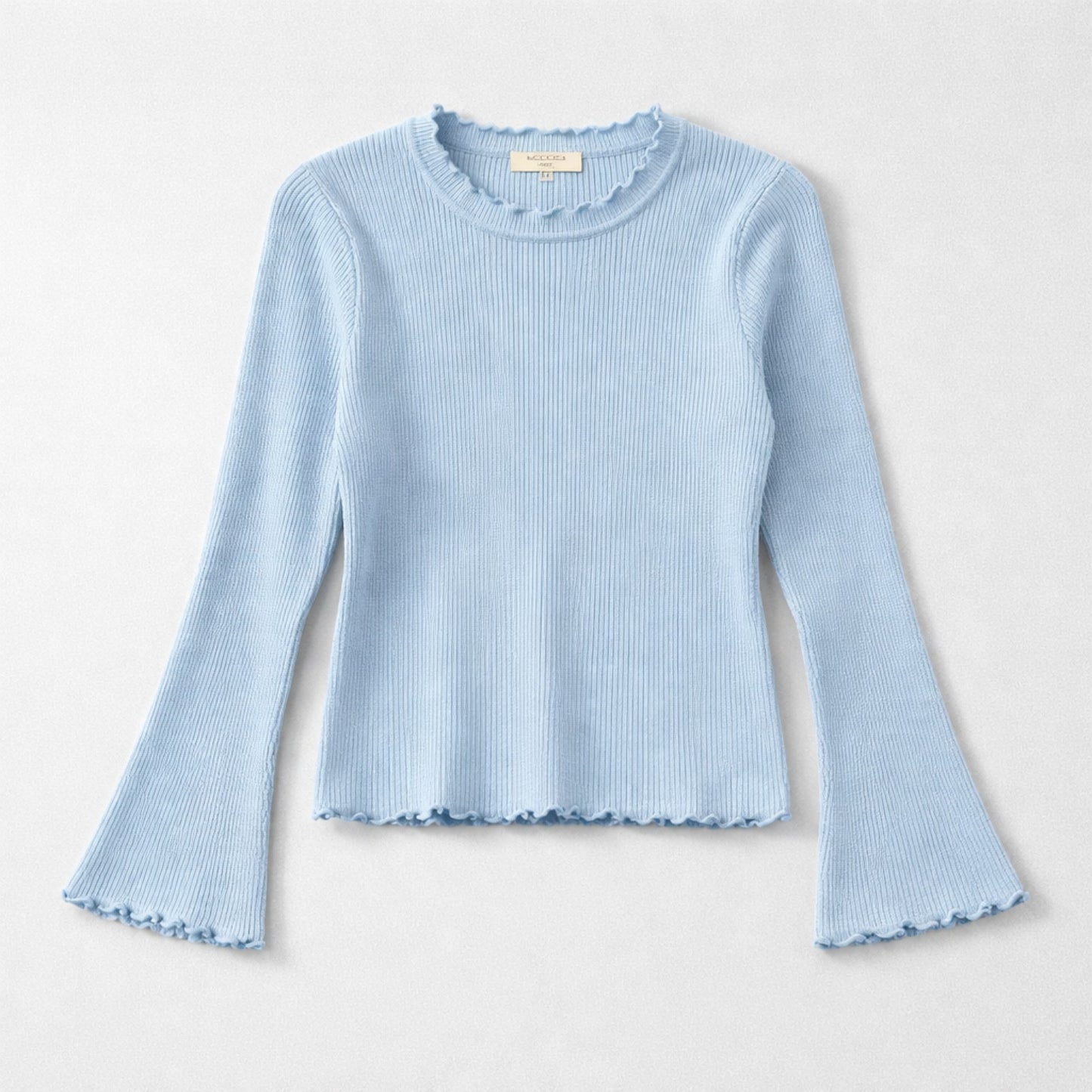 Rippstrick-Top mit feinen Volants – schlicht, feminin, besonders Shirt Das Zierwerk