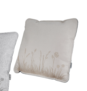 Dekokissen Filz Beige mit Gräsermotiv