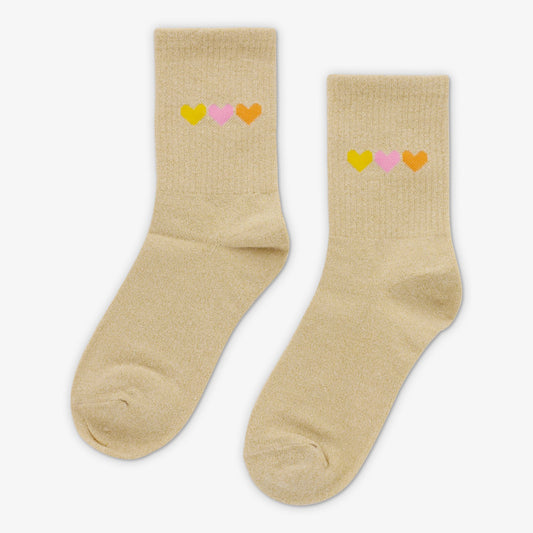 Goldene Socken mit Herzmotiv – ein Hauch Glamour für jeden Tag Socken Biba