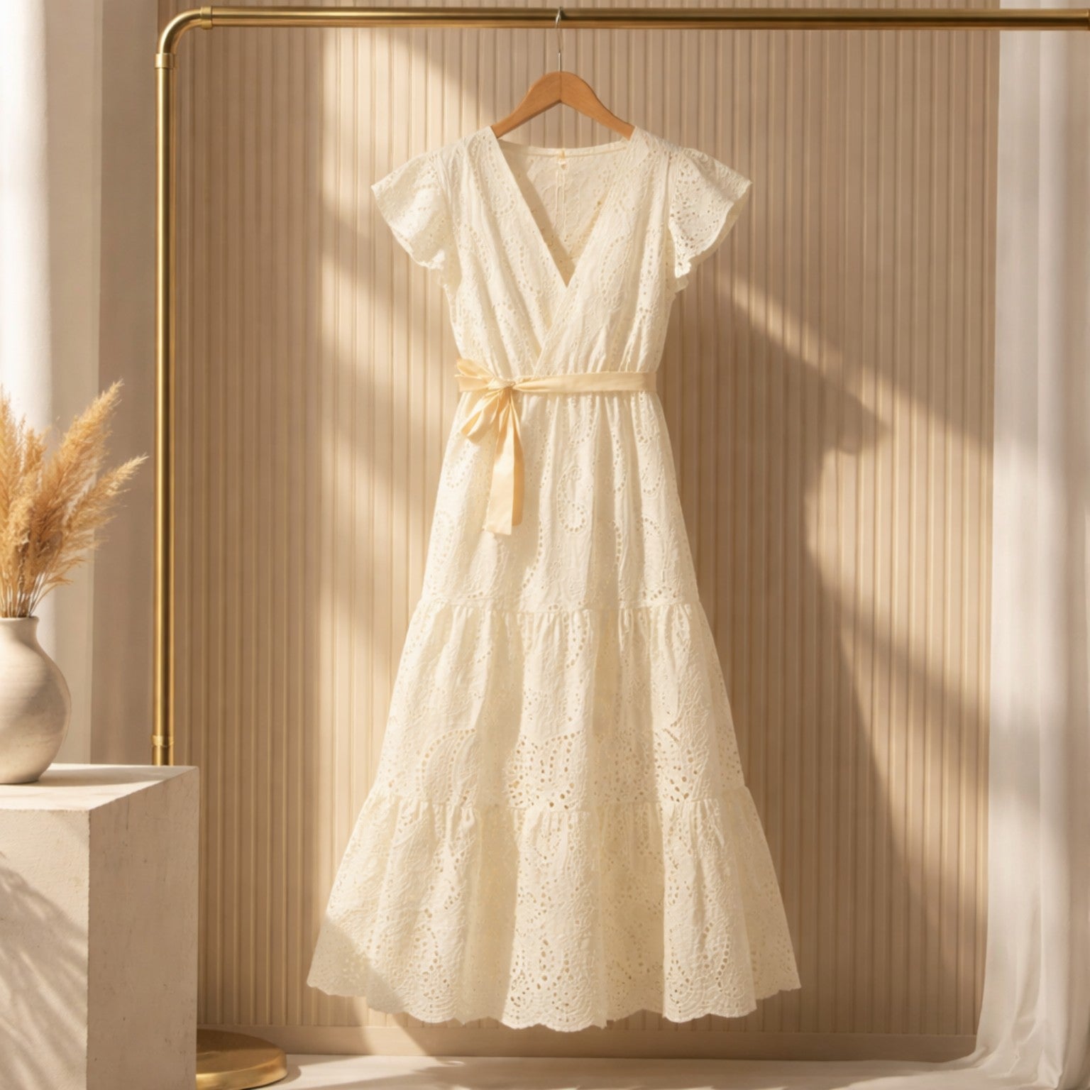Romantisches Spitzenkleid in Cremeweiß – feminine Eleganz mit Boho-Flair Kleid Das Zierwerk