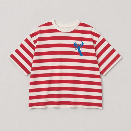 Gestreiftes Damen-Shirt mit Hummer-Motiv – Made in Italy Shirt Das Zierwerk